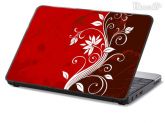 Skin Adesivo p/ Notebook, Netbook, Lap Top - Floral Vermelho